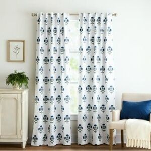 Martha Stewart Ayana Blackout Curtain Panel Pair 95” Blue & White